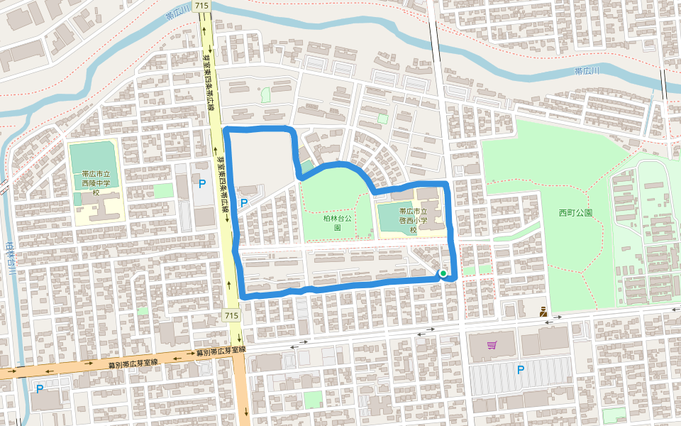 柏林台公園 walking route map in Obihiro