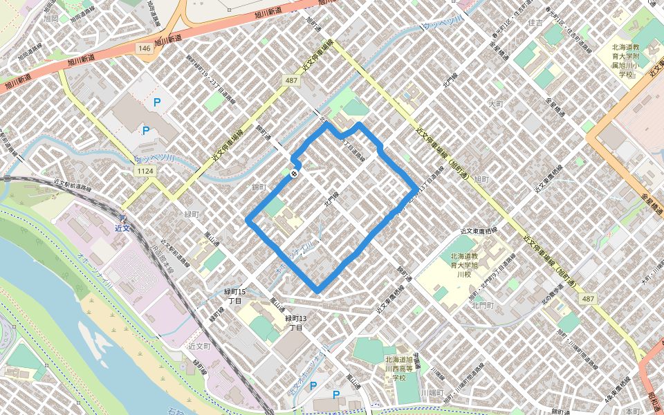 北光ふれあいの森 walking route map in Asahikawa