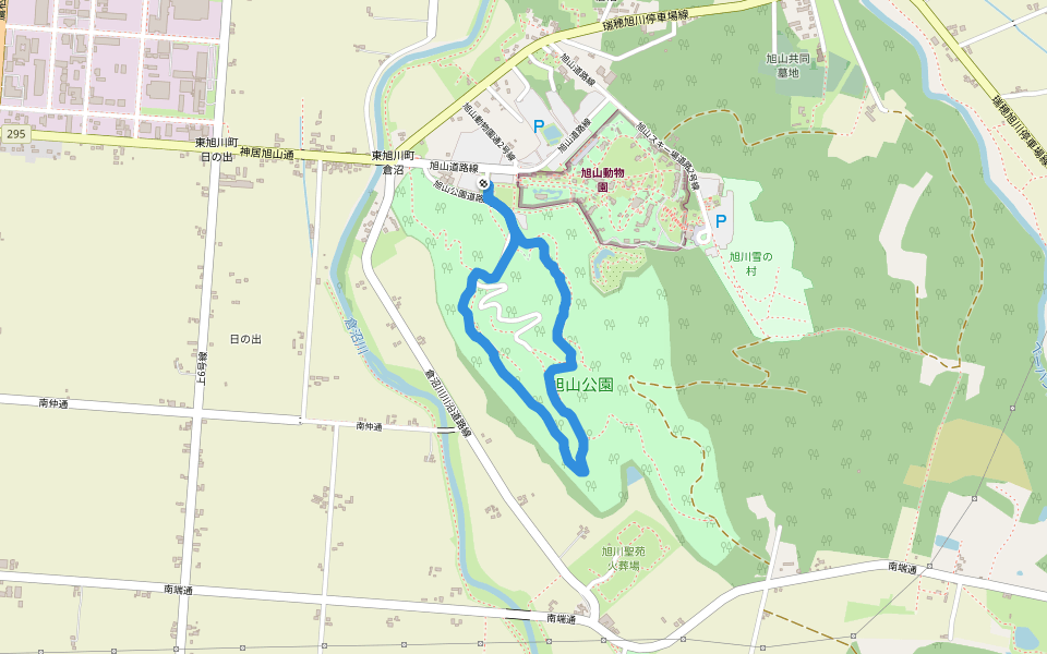 旭山動物園 walking route map in Asahikawa
