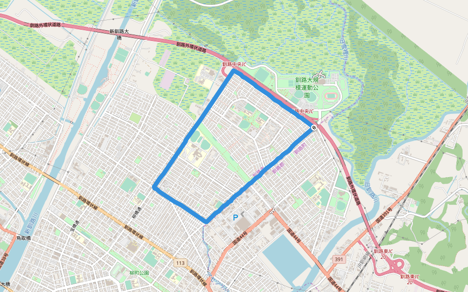 釧路公立大学 walking route map in Kushiro