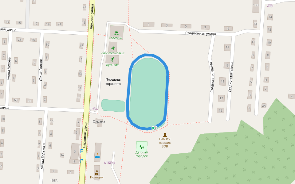 Детский городок walking route map in Ust'-Abakan