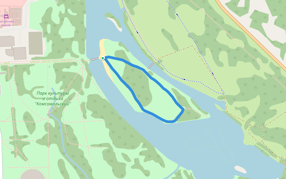 Парк культуры и отдыха "Комсомольский" walking route map in Ust'-Abakan