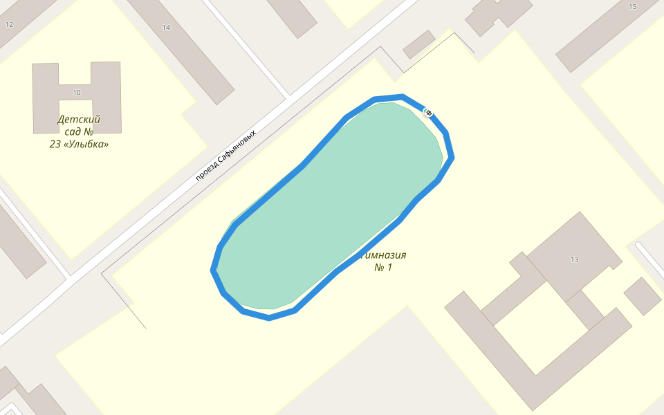 Гимназия № 1 walking route map in Minusinsk