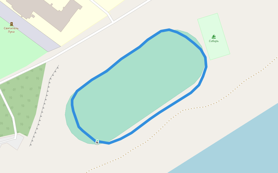 Красноярский государственный медицинский университет им. профессора В.Ф. Войно-Ясенецкого (КрасГМУ) walking route map in Krasnoyarsk