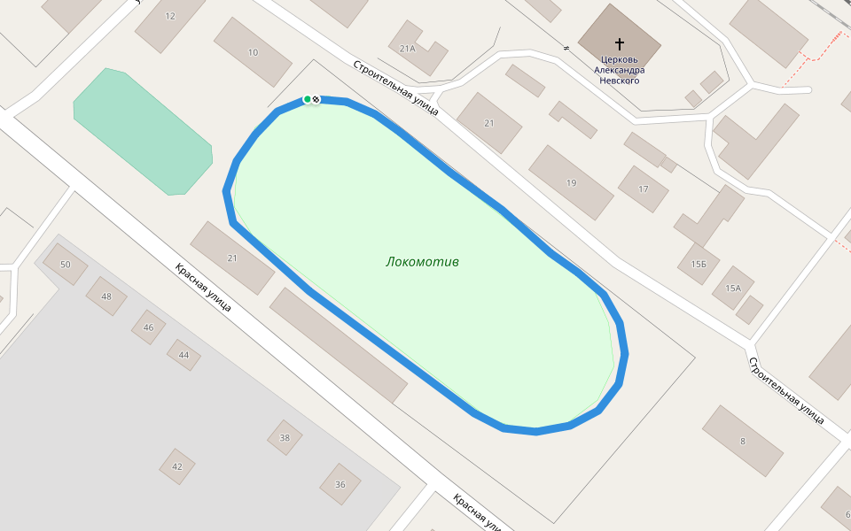 Локомотив walking route map in Ilansky