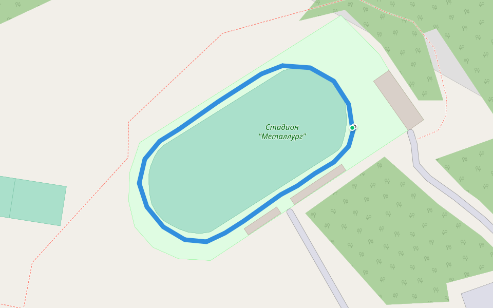 Стадион "Металлург" walking route map in Khuzhir
