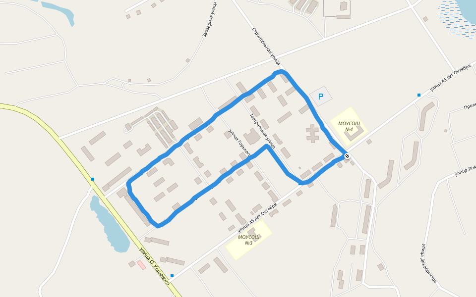МОУСОШ №4 walking route map in Dalnerechensk