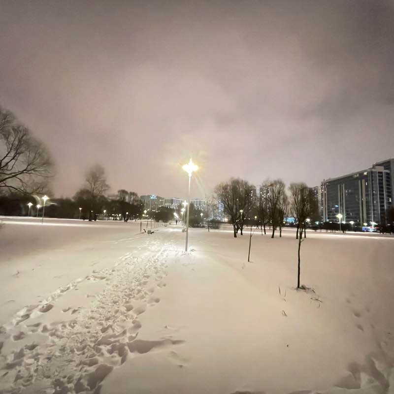 Вечерняя пробежка по сугробам