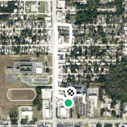 North from apartments