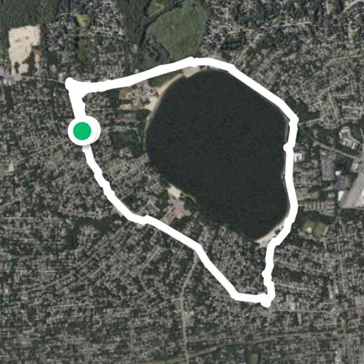 Around Lake Ronkonkoma (long route).