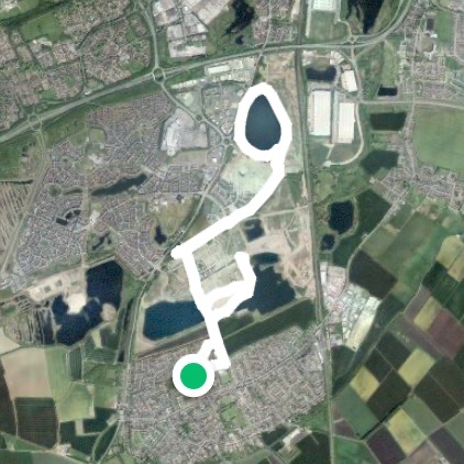 Yaxley lakes to teardrop lake then back to Yaxley