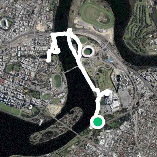 Burswood movie carpark to East Perth