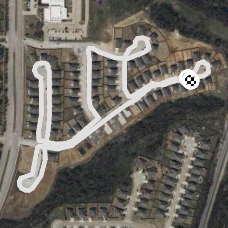 Full lap around neighborhood