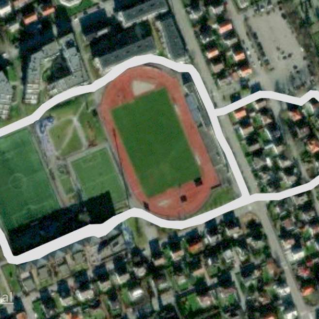 2 runder rundt stadion