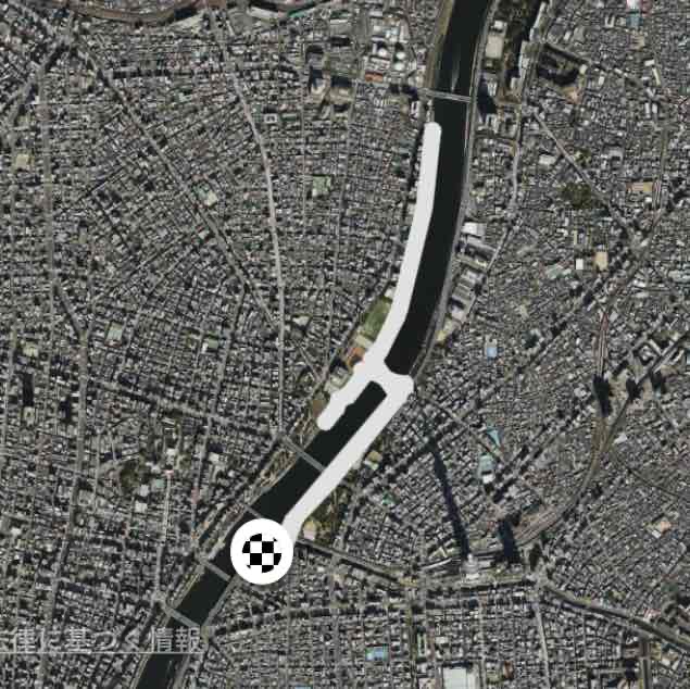 勝安房守→桜橋→白鬚橋往復