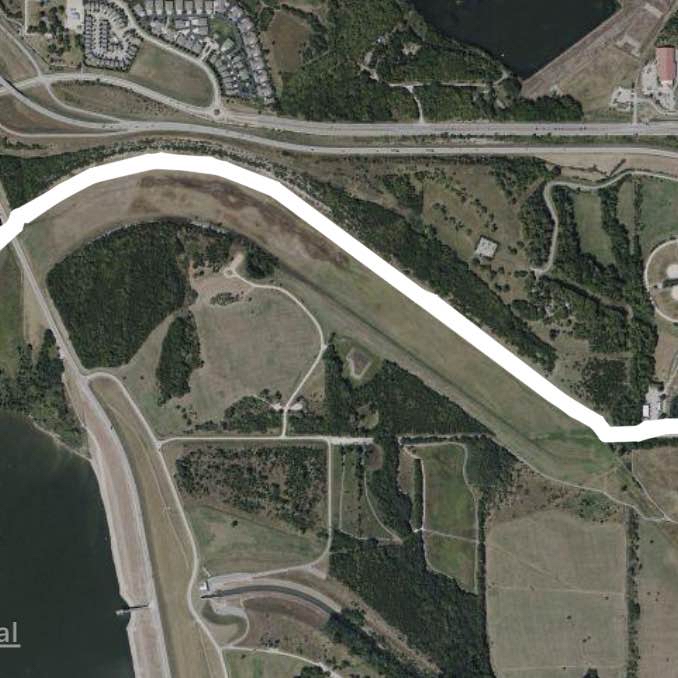 Trail by dog park and Clinton lake