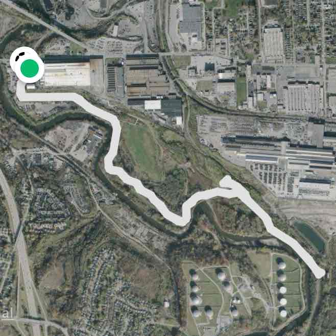 Trail behind H plant