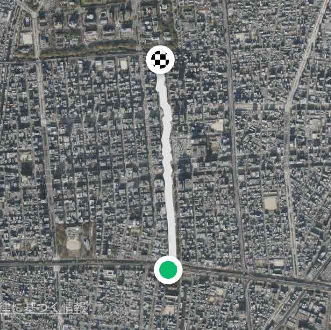 フラリエからお堀の手前まで