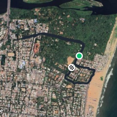 Route near Besant Nagar